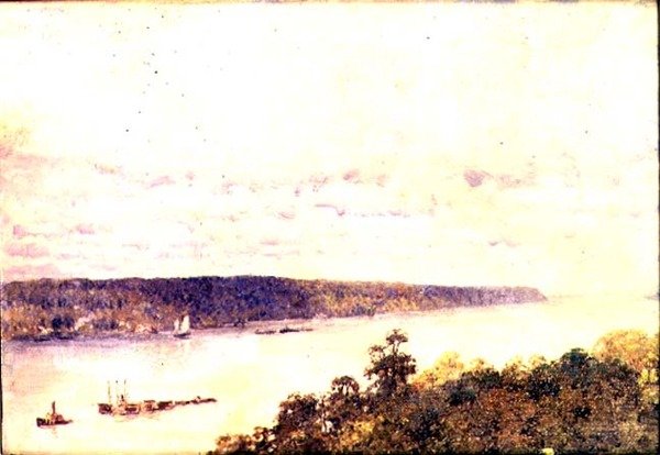 O Hudson, c.1906-9 (óleo sobre tela) de Anna Richards Brewster