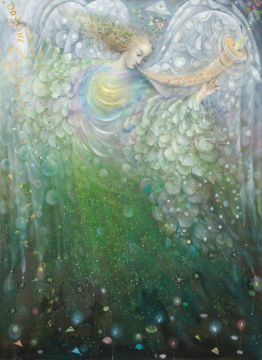 O Anjo do Crescimento, 2009 (óleo e folha de ouro sobre linho belga) de Annael Anelia Pavlova