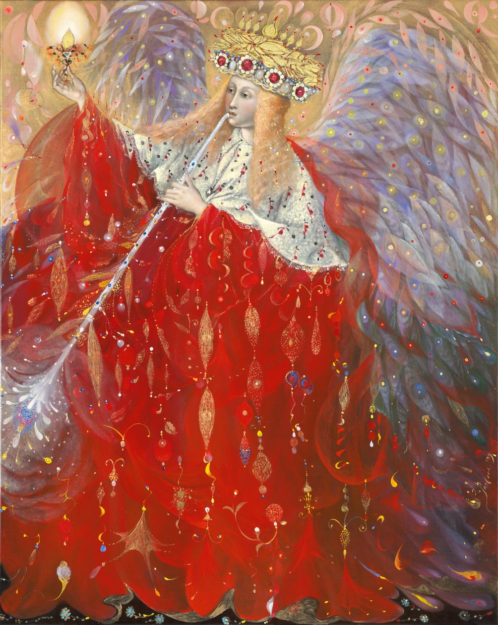 O Anjo da Vida, 2009 (óleo e folha de ouro sobre linho belga) de Annael Anelia Pavlova