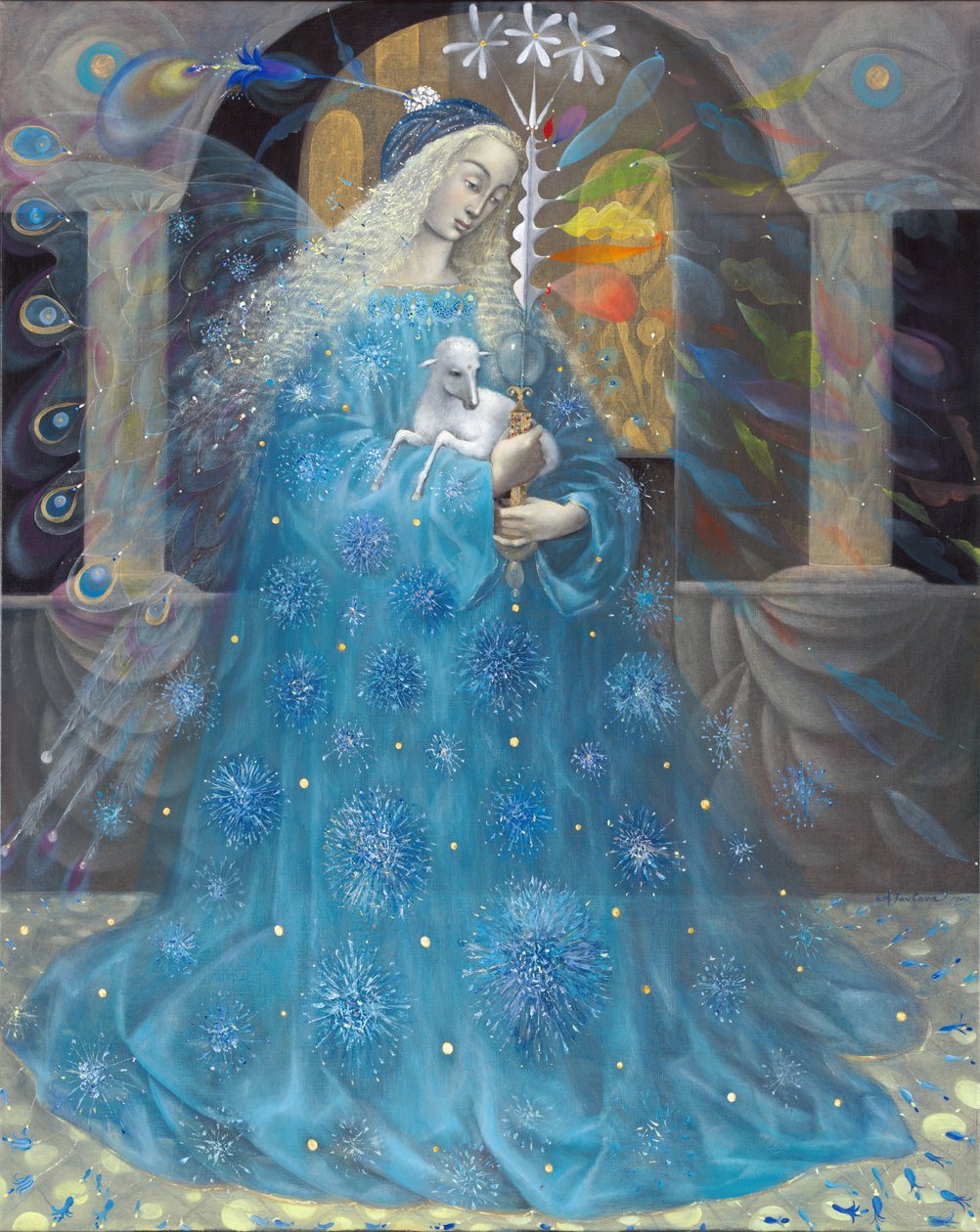 O Anjo da Verdade, 2009 (óleo e folha de ouro sobre linho belga) de Annael Anelia Pavlova