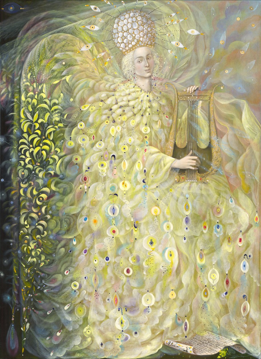 O Anjo da Sabedoria, 2009 (óleo e folha de ouro sobre linho belga) de Annael Anelia Pavlova