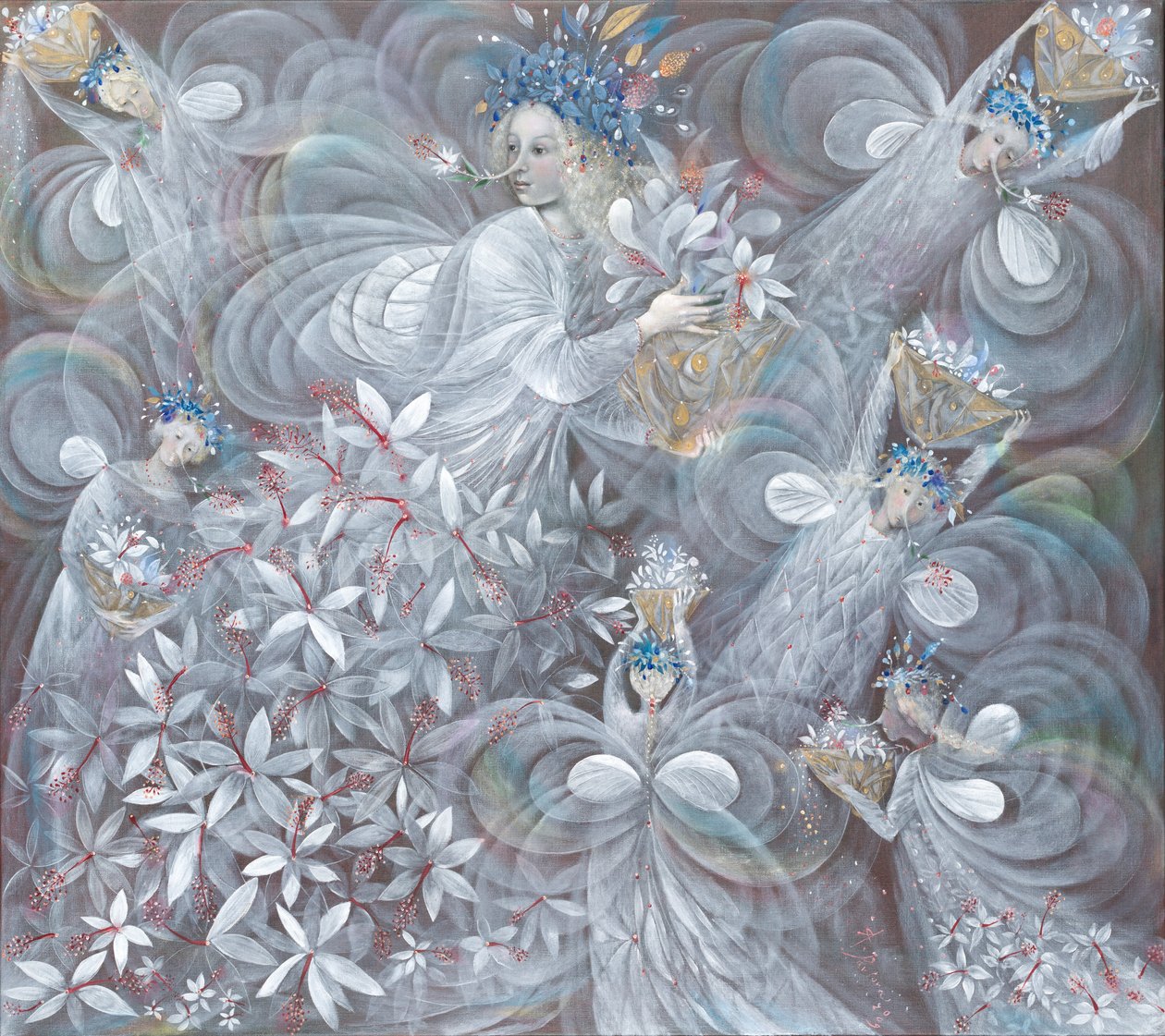 O hibisco branco, 2009 (óleo sobre linho belga) de Annael Anelia Pavlova