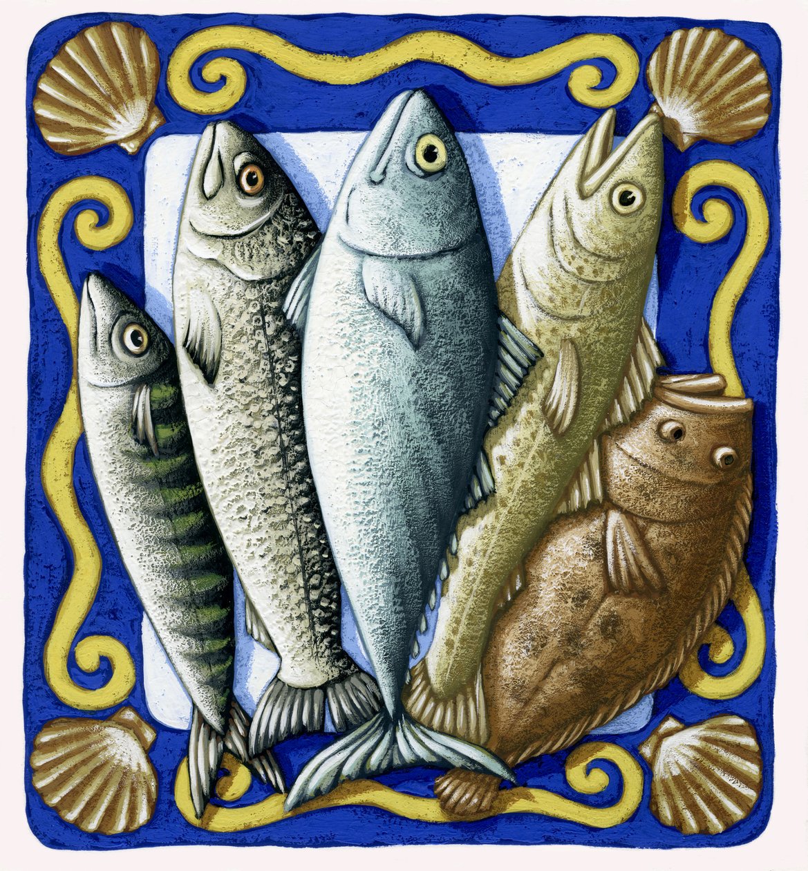 Peixe fresco, 2014 (guache) de Annalisa Morrocco