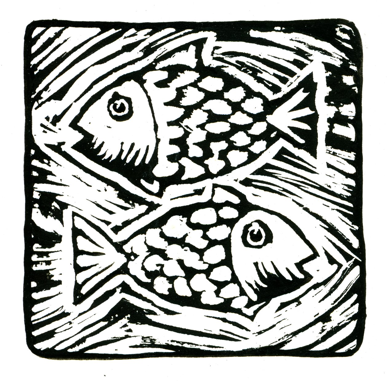 Horóscopo (Peixes), 2017 (impressão em linho) de Annalisa Morrocco