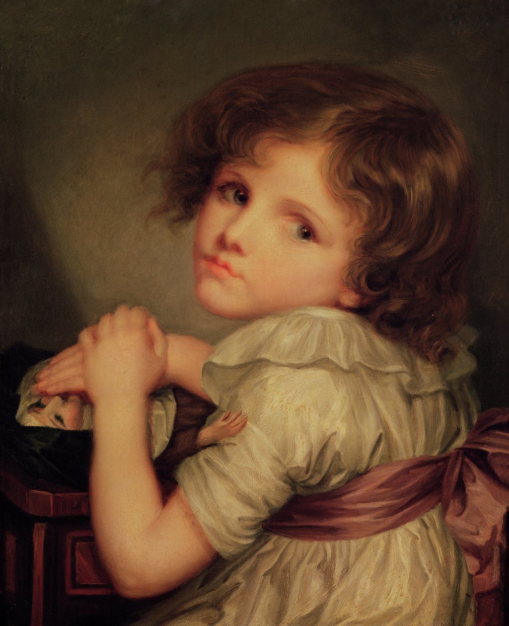 Criança com uma boneca de Anne Genevieve Greuze