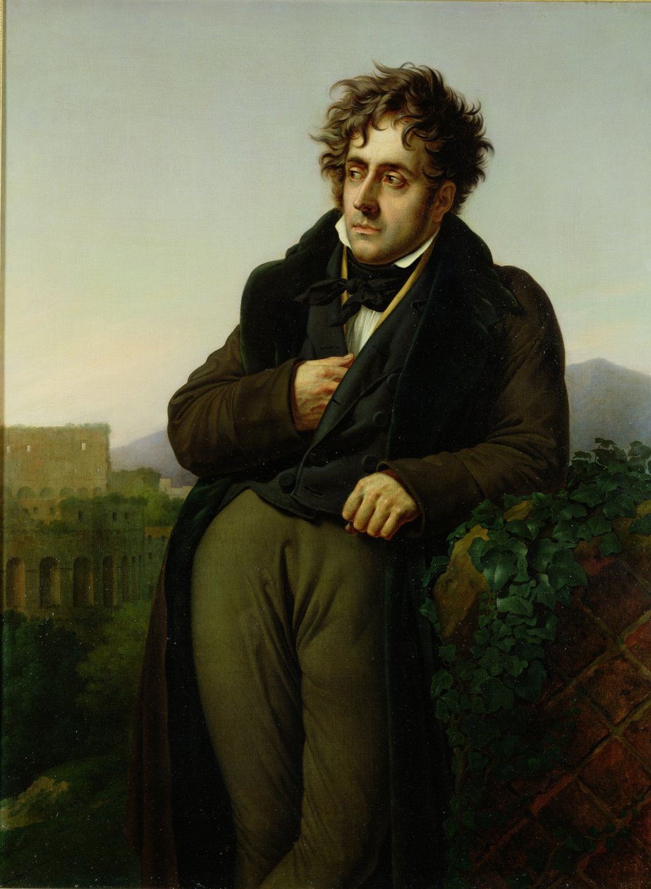 Retrato de François Rene (1768-1848) Visconde de Chateaubriand, 1811 (ver também 245771) de Anne Louis Girodet de Roucy Trioson