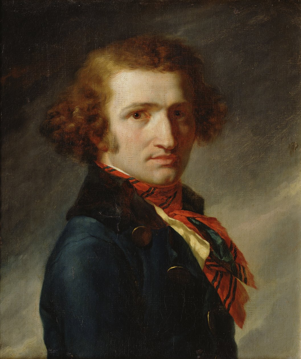 Retrato, de, um, homem, em, azul, roupas de Anne Louis Girodet de Roucy Trioson