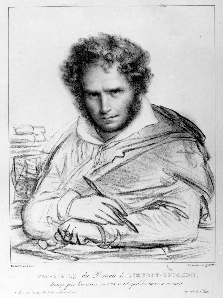Auto-retrato, impressão feita por JB Lambert de Anne Louis Girodet de Roucy Trioson