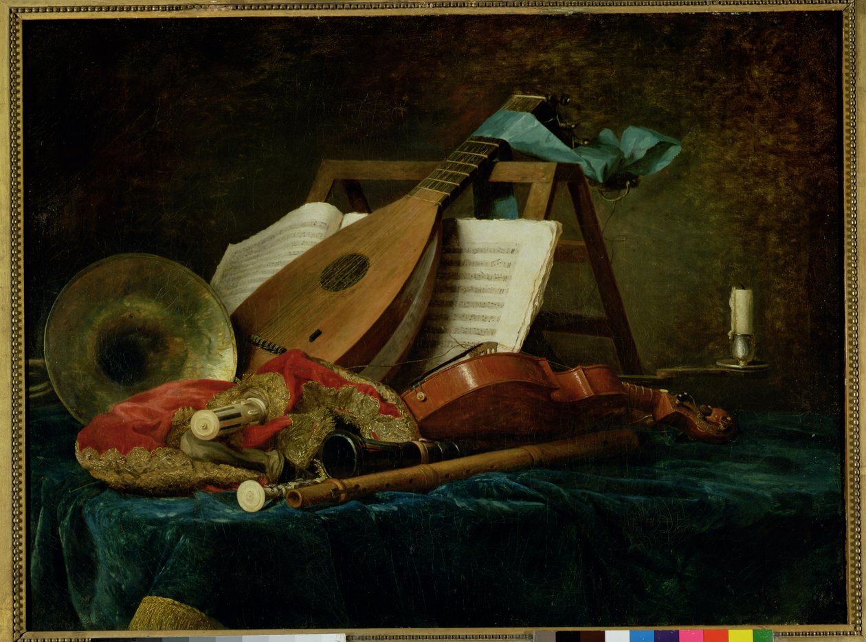 Os Atributos da Música, 1770 de Anne Vallayer Coster