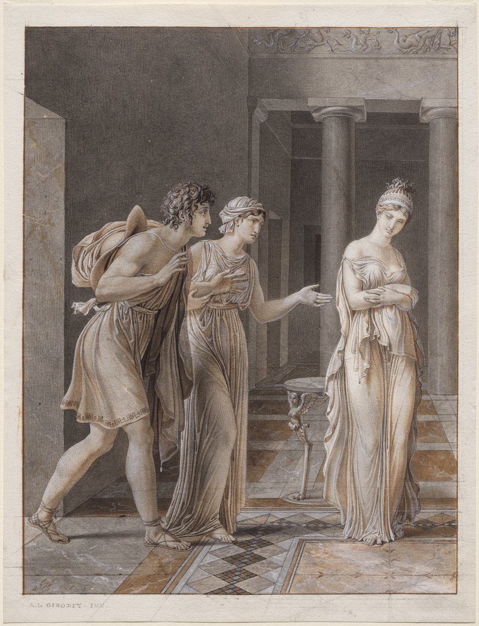 O Encontro de Orestes e Hermione de Anne-Louis Girodet de Roucy-Trioson