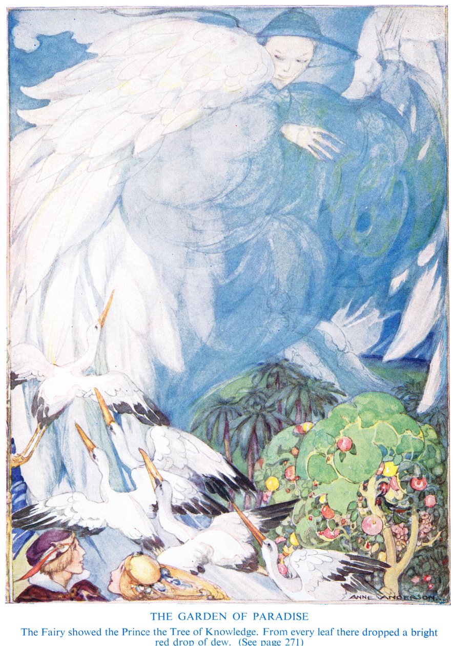 Ilustração de &39;O Jardim do Paraíso&39; de Hans Christian Andersen de Anne Anderson