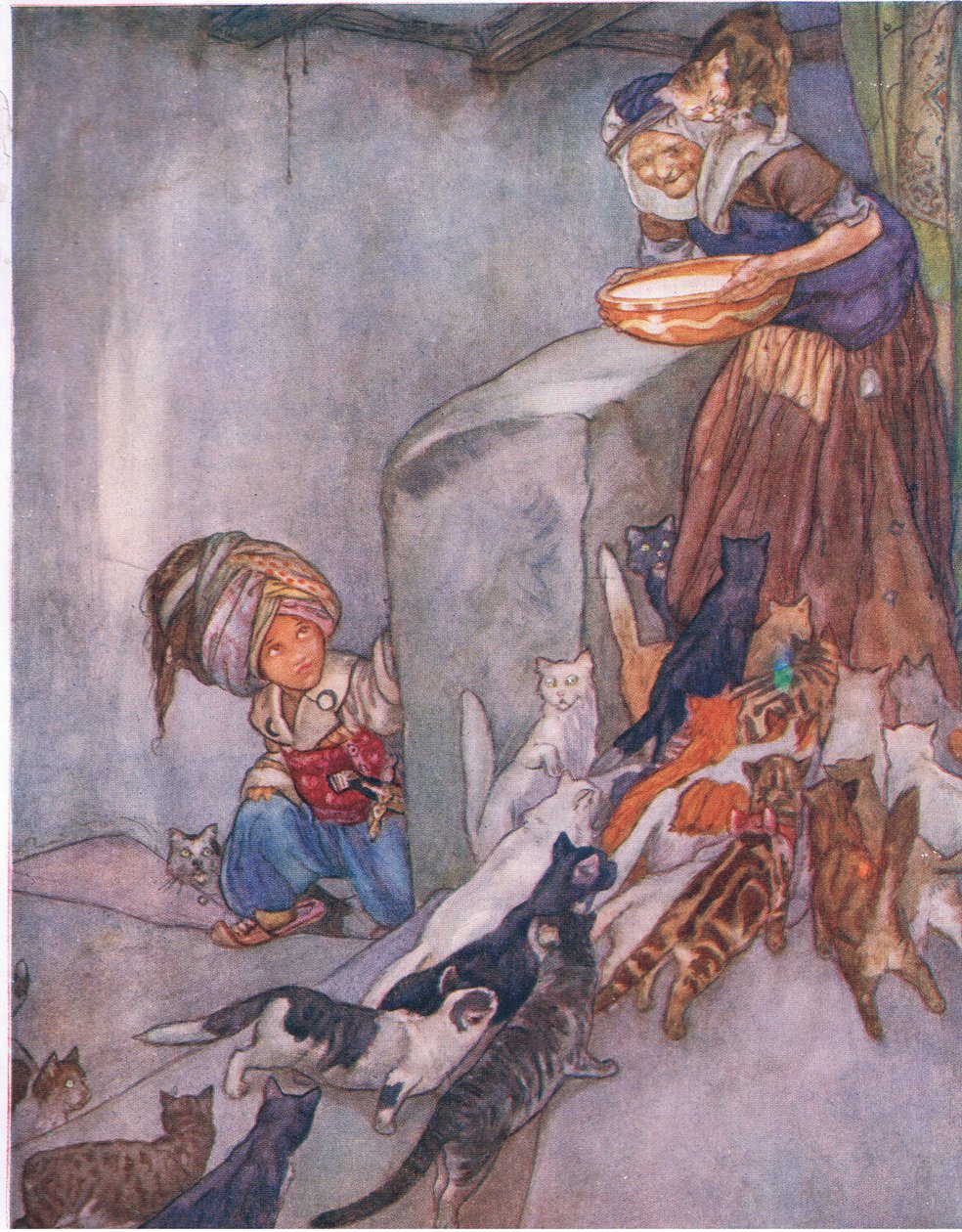 Leite para a família, de O Grande Livro para Crianças (Herbert Strang), publicado por Humphrey Milford, Oxford University Press, c.1920 de Anne Anderson
