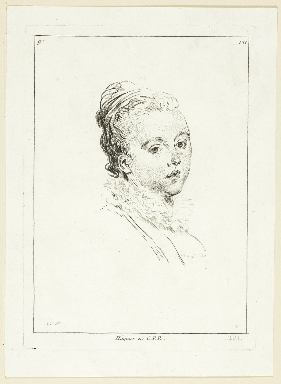 Cabeça de mulher (virada para a esquerda) de Anne Claude Philippe Caylus