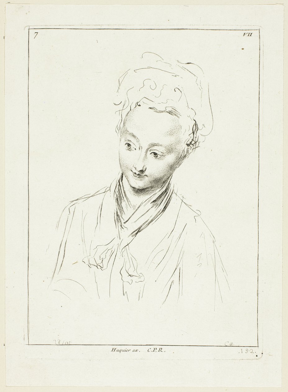 Cabeça de mulher (virada para a direita) de Anne Claude Philippe Caylus