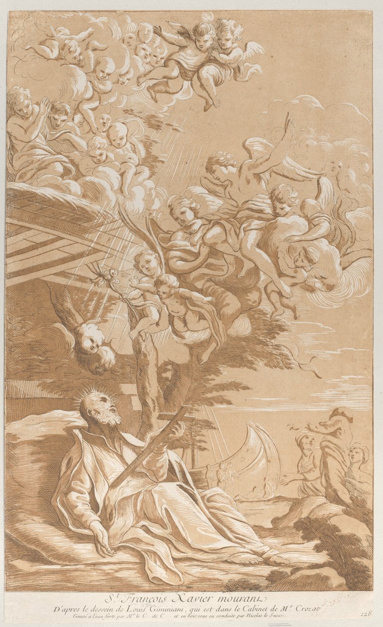 Morte de São Francisco Xavier, c. 1729. de Anne Claude Philippe de Caylus