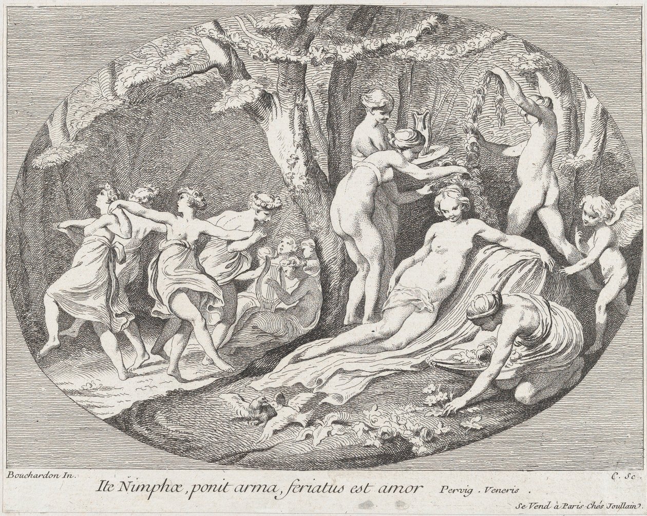 Vão Ninfas, que depõem as armas, O amor está descansando!, 1730-60. de Anne Claude Philippe de Caylus