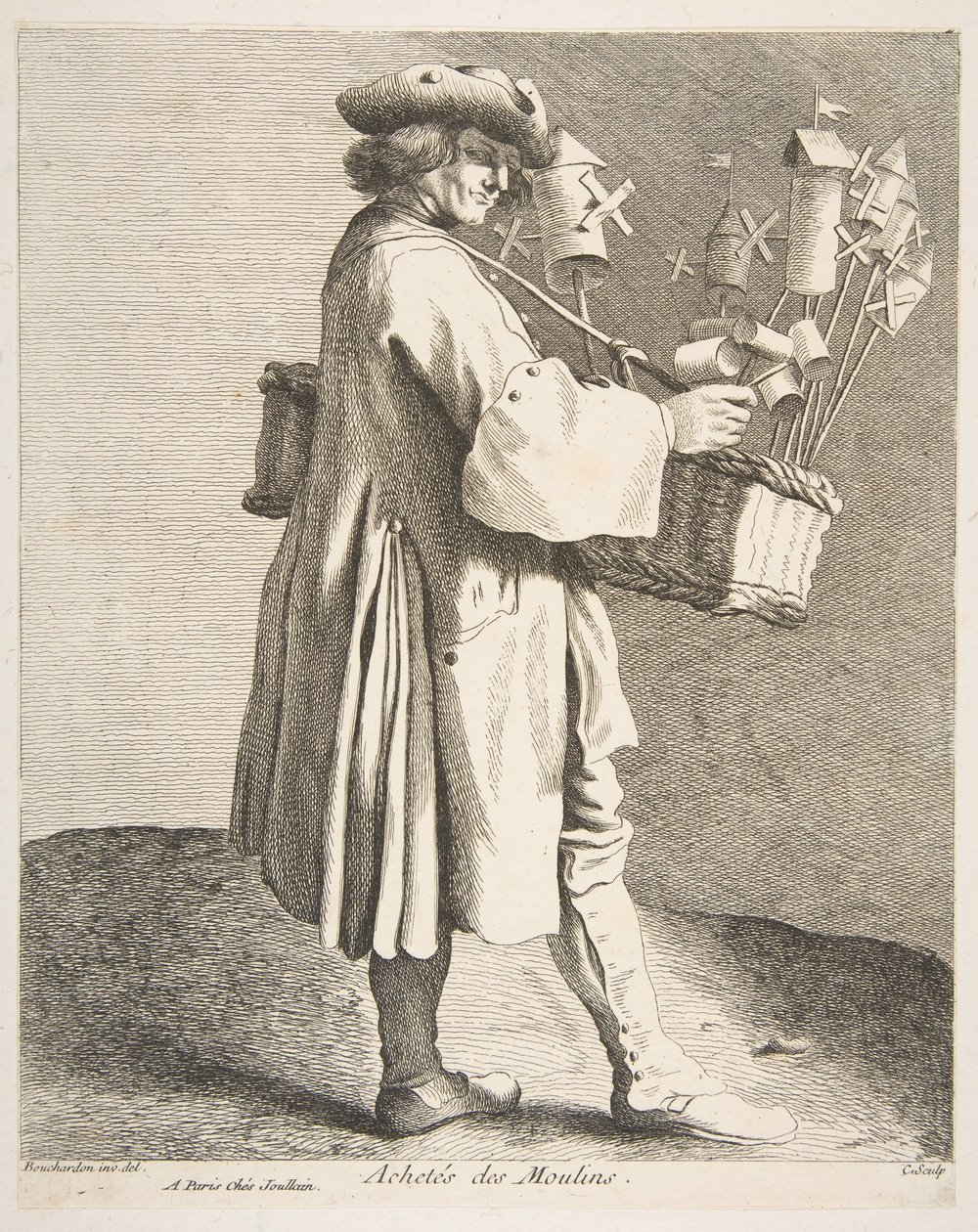 Vendedor ambulante de Whirligig, 1742. de Anne Claude Philippe de Caylus