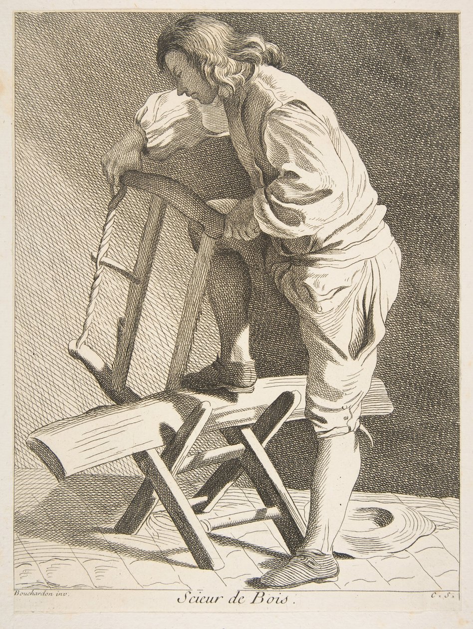 Cortador de madeira, 1742. de Anne Claude Philippe de Caylus