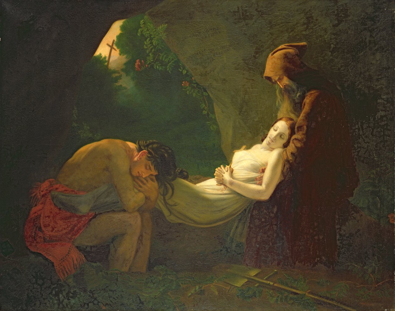 O Funeral de Atala (óleo sobre tela) de Anne Louis (after) Girodet de Roucy Trioson
