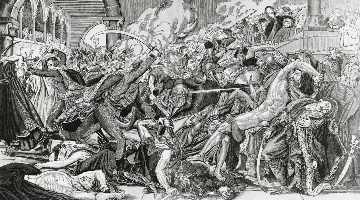 A repressão francesa durante a revolta do Cairo, 21 de Outubro de Anne Louis Girodet de Roucy Trioson