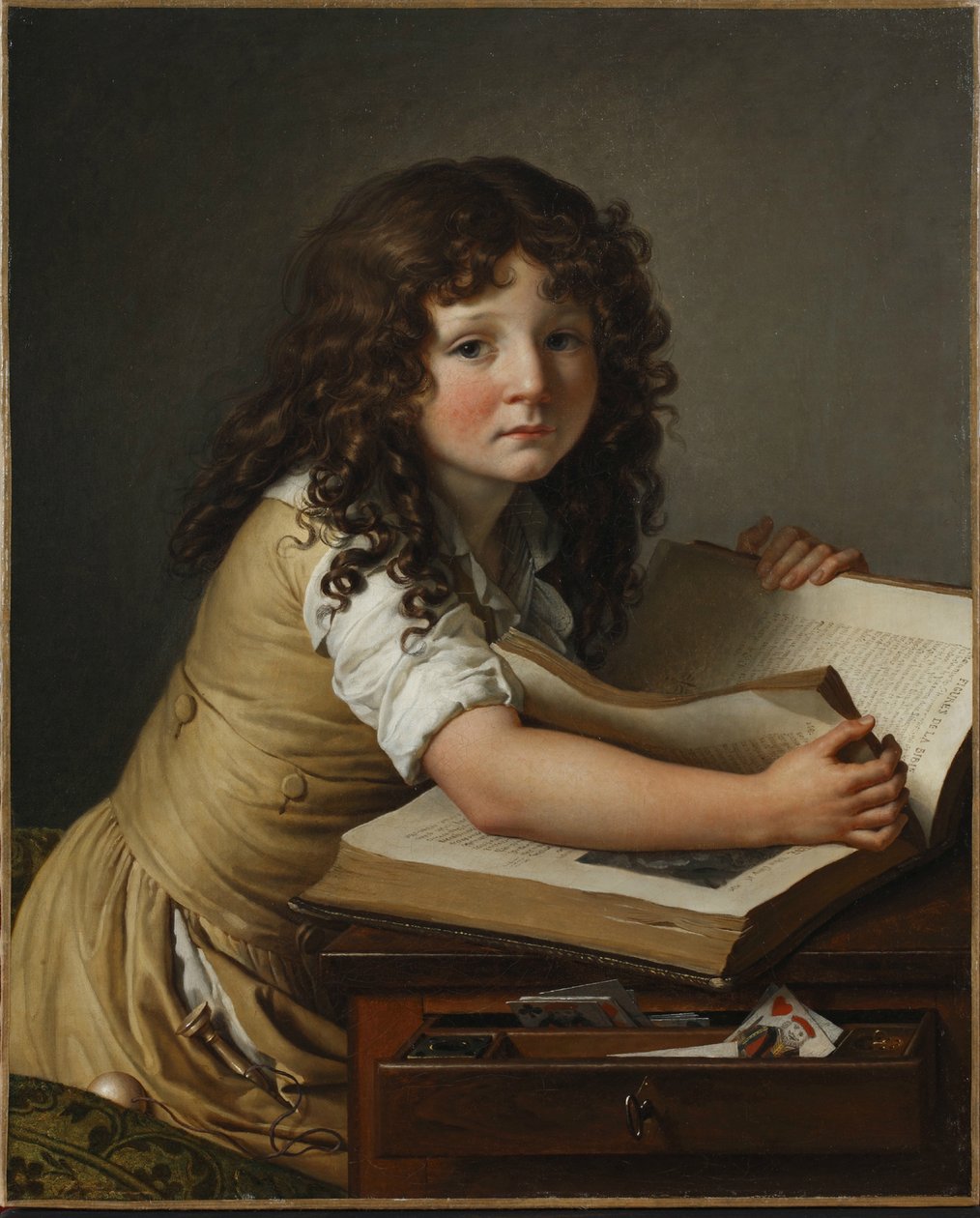 Benoît Agnès Trioson com um livro. de Anne Louis Girodet de Roucy Trioson