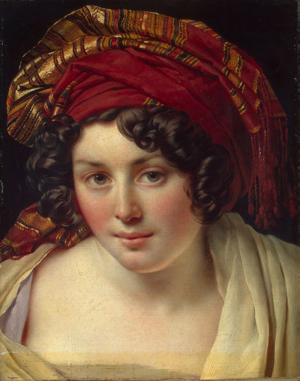 Cabeça de uma mulher em um turbante, ca 1820 de Anne Louis Girodet de Roucy Trioson