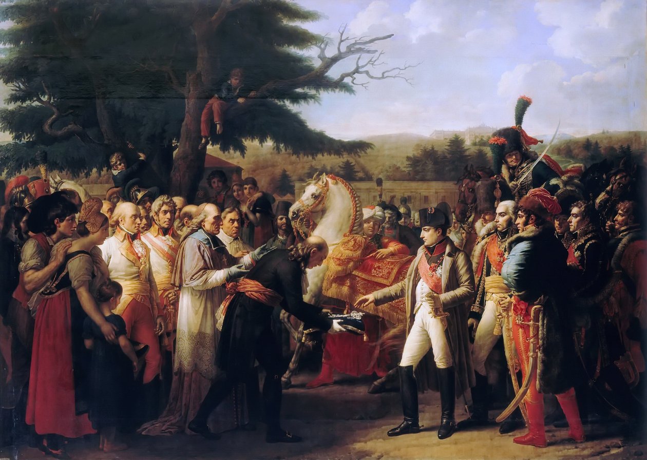 Napoleão Bonaparte recebe as chaves de Viena no Palácio de Schönbrunn, 13 de novembro de 1805 de Anne Louis Girodet de Roucy Trioson