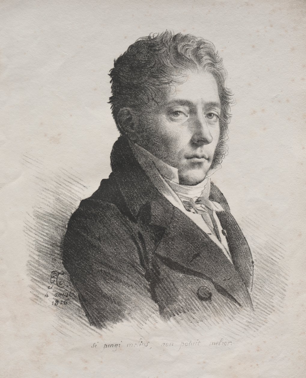 Coleção de ensaios litográficos: Retrato de MR. Coupin de La Couperie de Anne Louis Girodet de Roucy Trioson