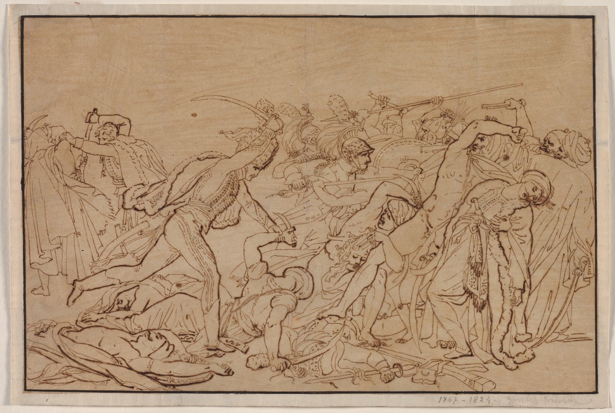 Estudo para a revolta do Cairo de Anne Louis Girodet de Roucy Trioson