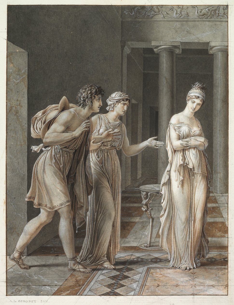 A Reunião de Orestes e Hermione, c. 1800. de Anne Louis Girodet de Roucy Trioson