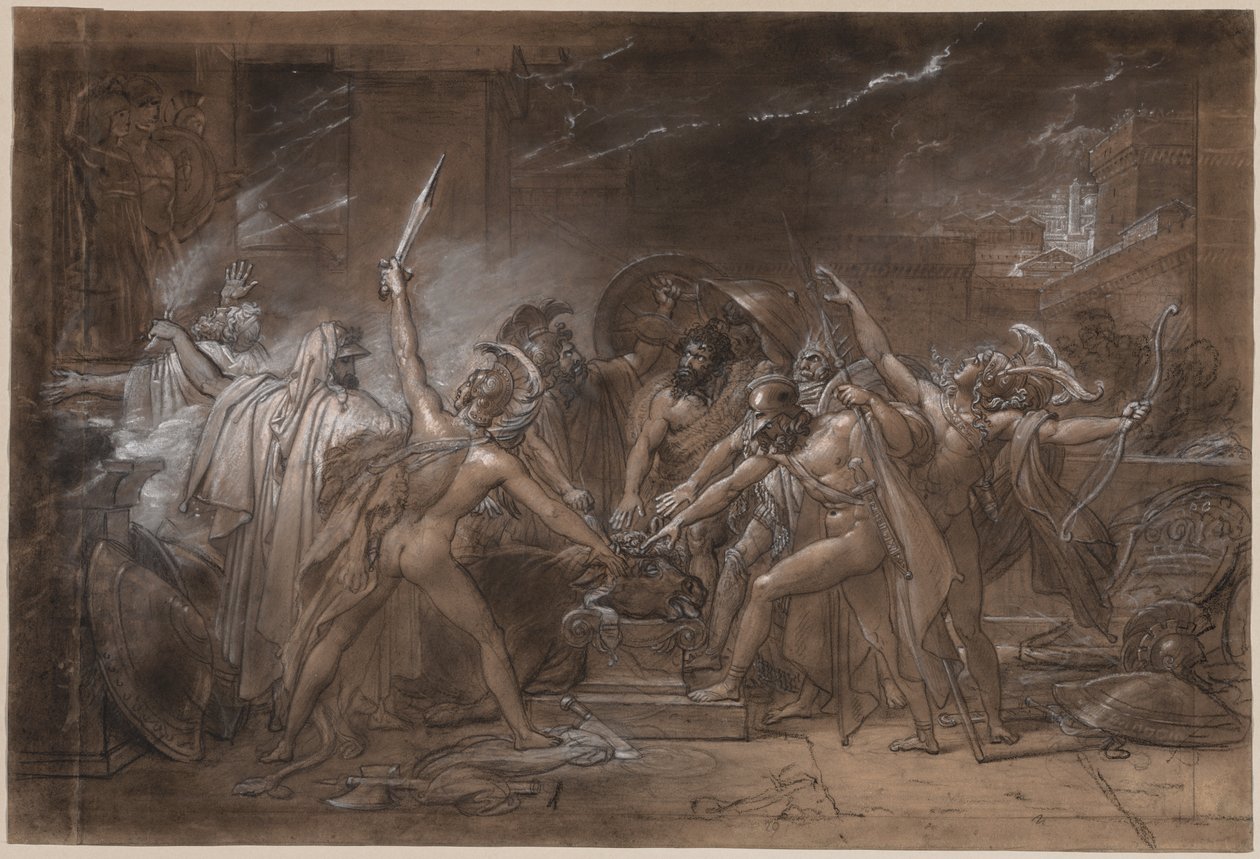 O Juramento dos Sete Chefes contra Tebas, c. 1800. de Anne Louis Girodet de Roucy Trioson