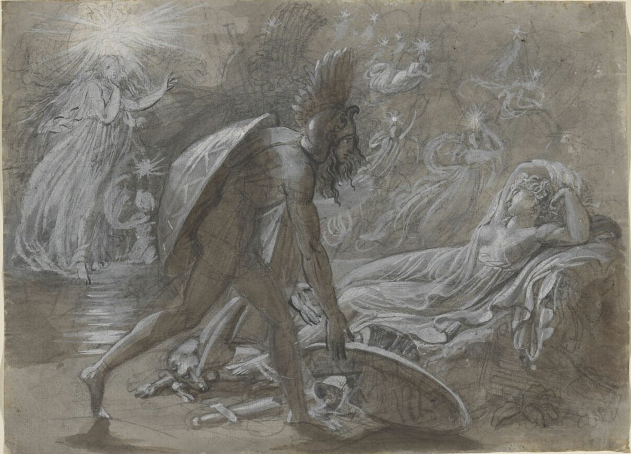 Fingal em luto sobre o corpo de Malvina, de Berrathon de Ossian de Anne Louis Girodet de Roussy Trioson