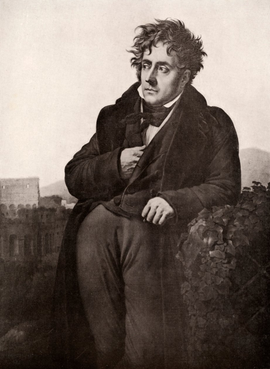 François-Rene, vice-presidente de Chateaubriand, escritor e diplomata francês, início do século XIX. de Anne Louis Girodet de Roussy Trioson