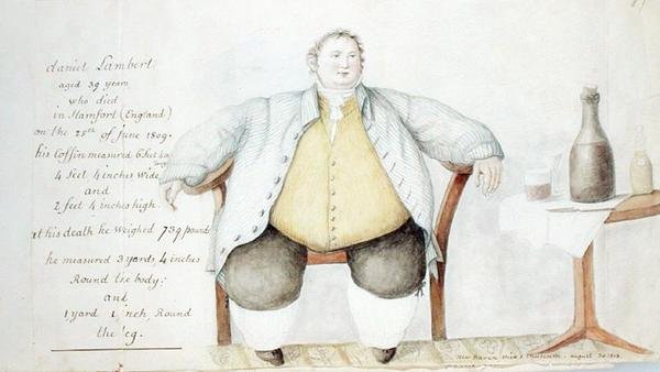 Daniel Lambert (1770-1809) 1813 (aguarela e grafite sobre papel) de Anne Marguerite Hyde de Neuville