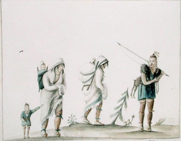 Família indiana, c.1807 (aguarela sobre papel) de Anne Marguerite Hyde de Neuville