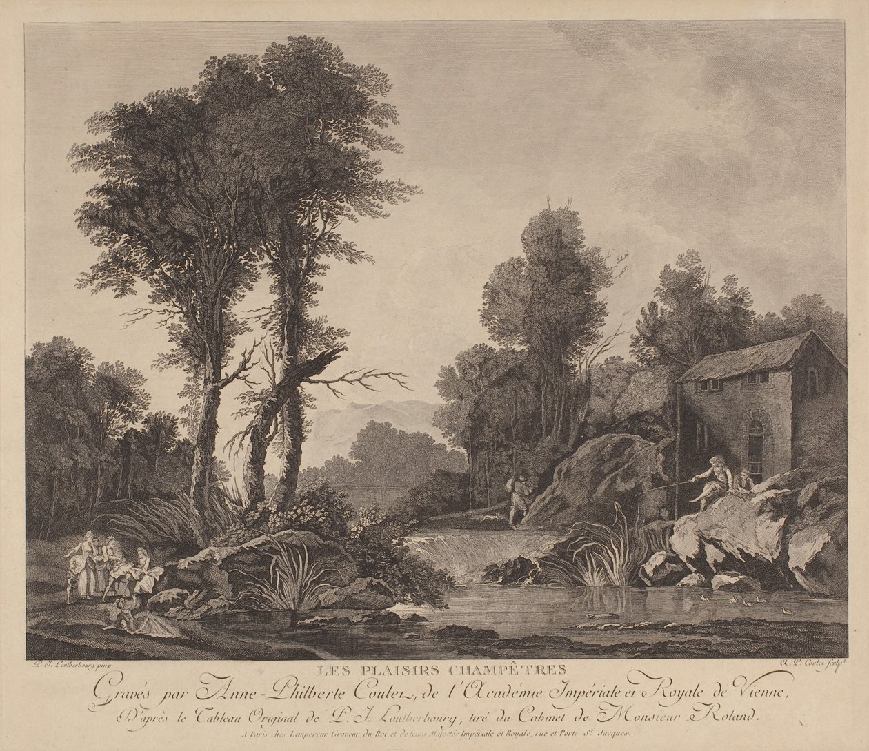 Les Plaisirs Champêtres (gravura) de Anne Philiberte Coulet