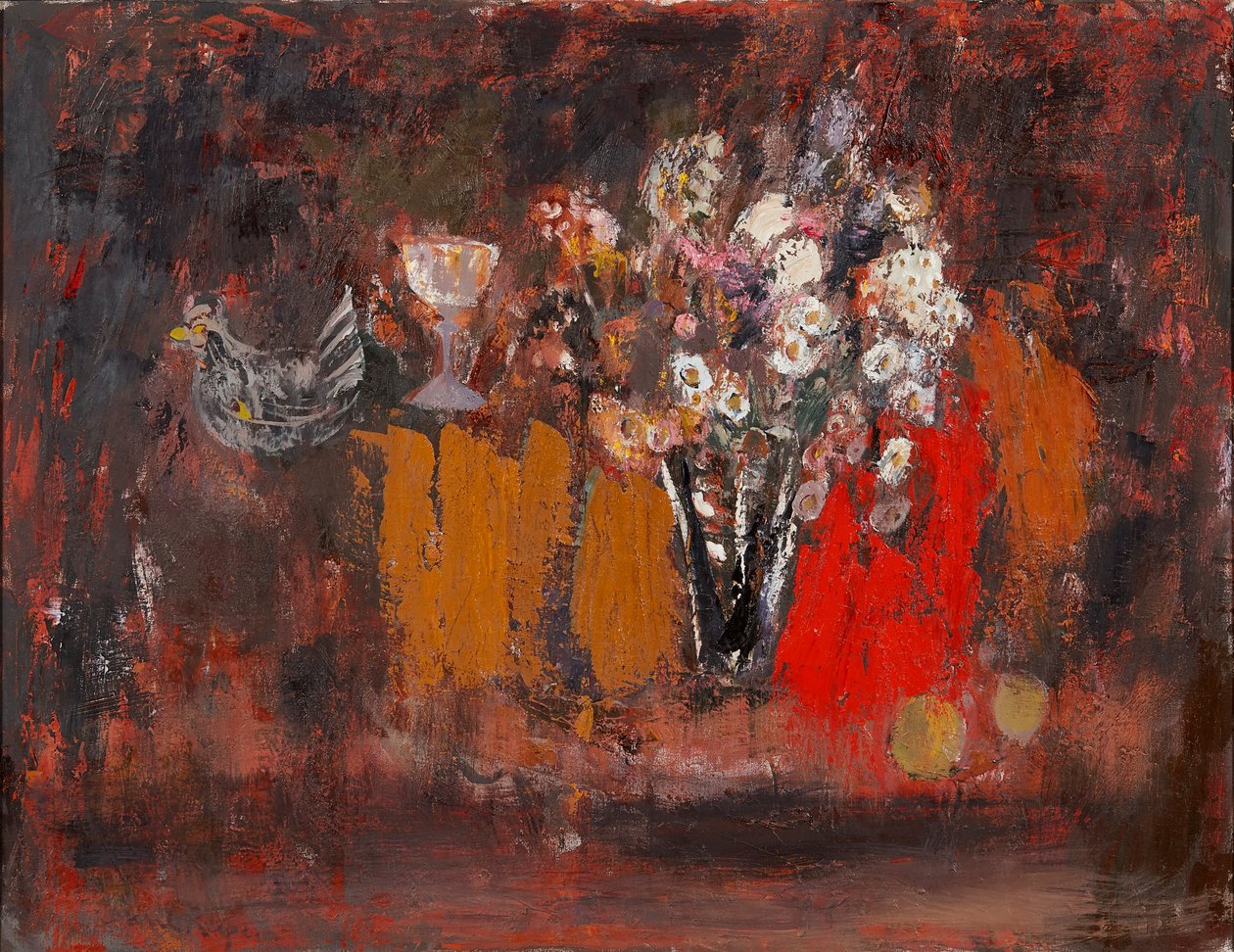 Flores secas (óleo sobre tela) de Anne Redpath