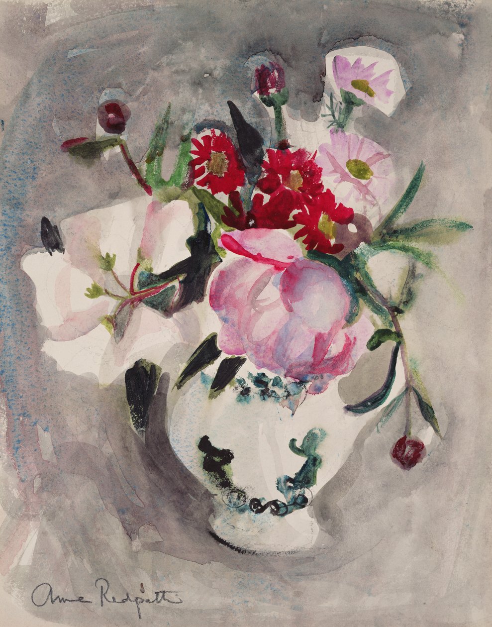 Flores, c.1955 (aguarela sobre papel) de Anne Redpath