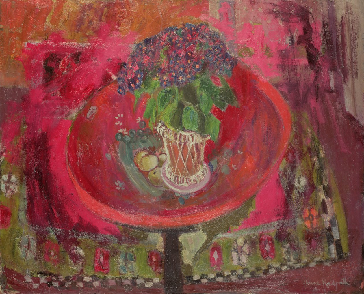 O tabuleiro vermelho (óleo a bordo) de Anne Redpath
