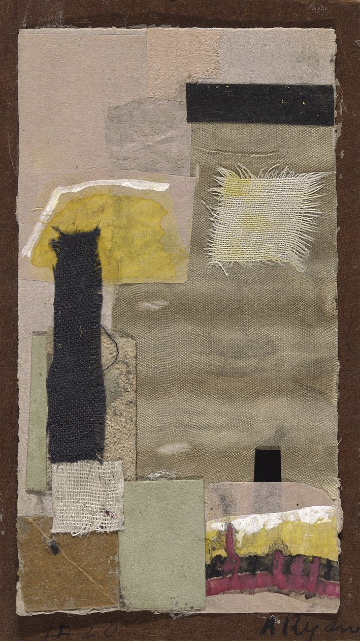 Sem título (#20), c.1948-54 (colagem de tecido, papel colorido, lixa, guache e aguarela sobre cartão) de Anne Ryan