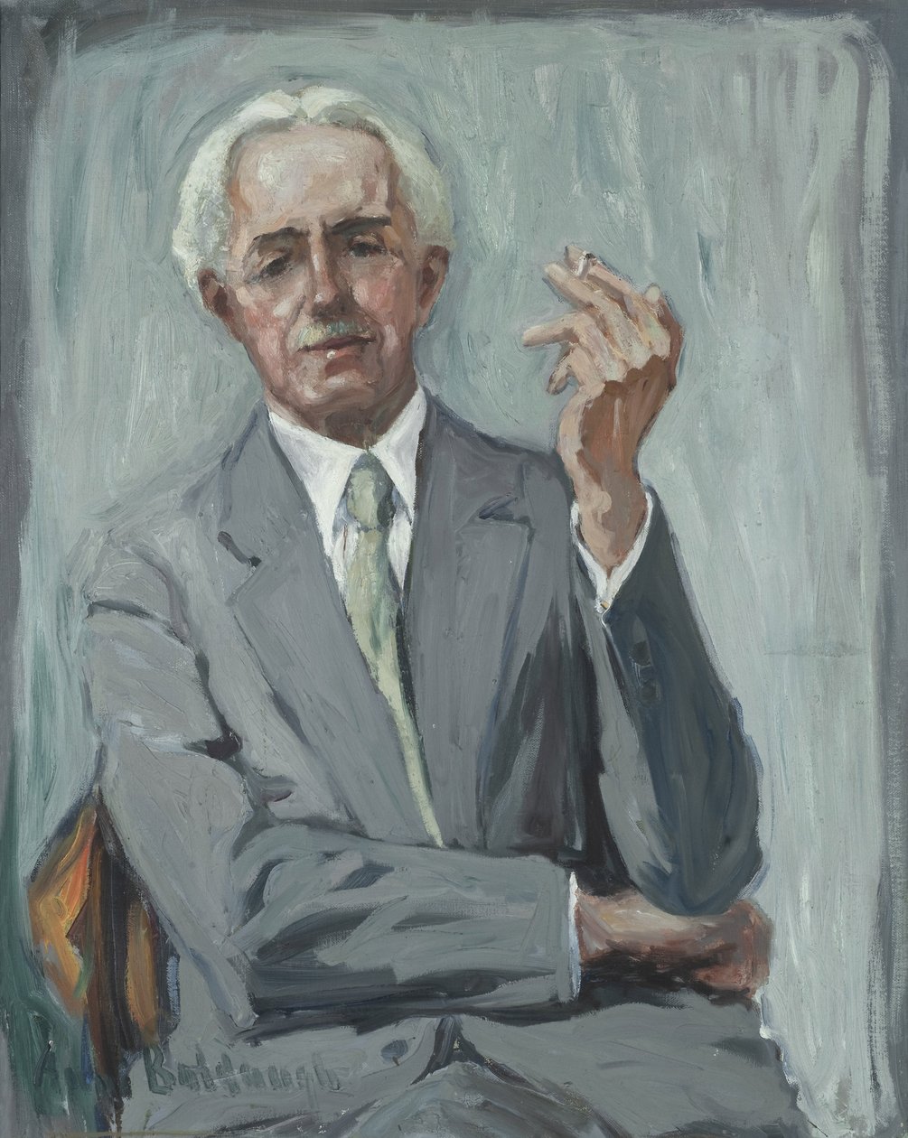 Retrato de Charles Reiffel, c.1938 (óleo sobre tela) de Anni Baldaugh