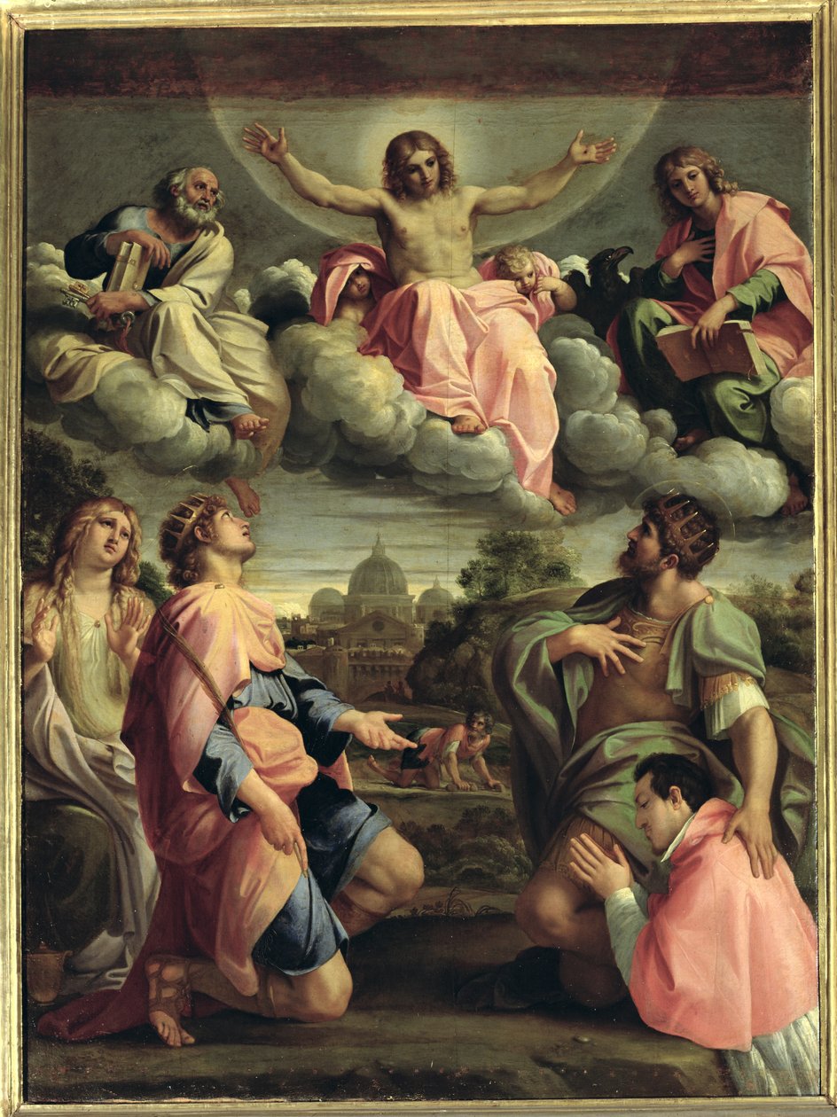 Cristo em glória com os santos de Annibale Carracci
