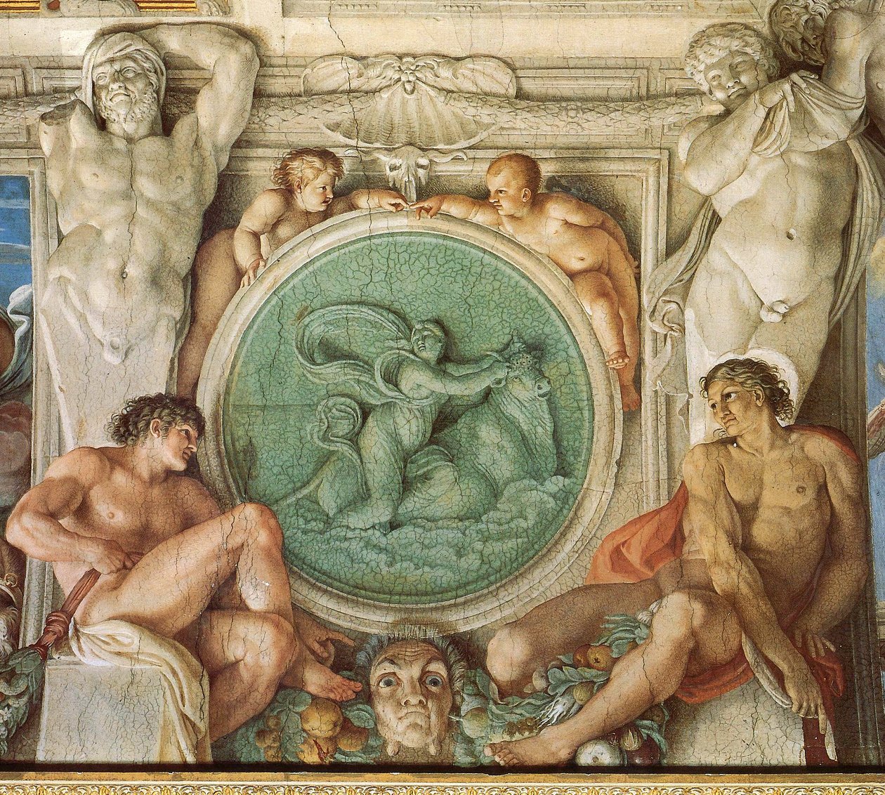 Farnese Gallery, Detalhe do teto de Annibale Carracci