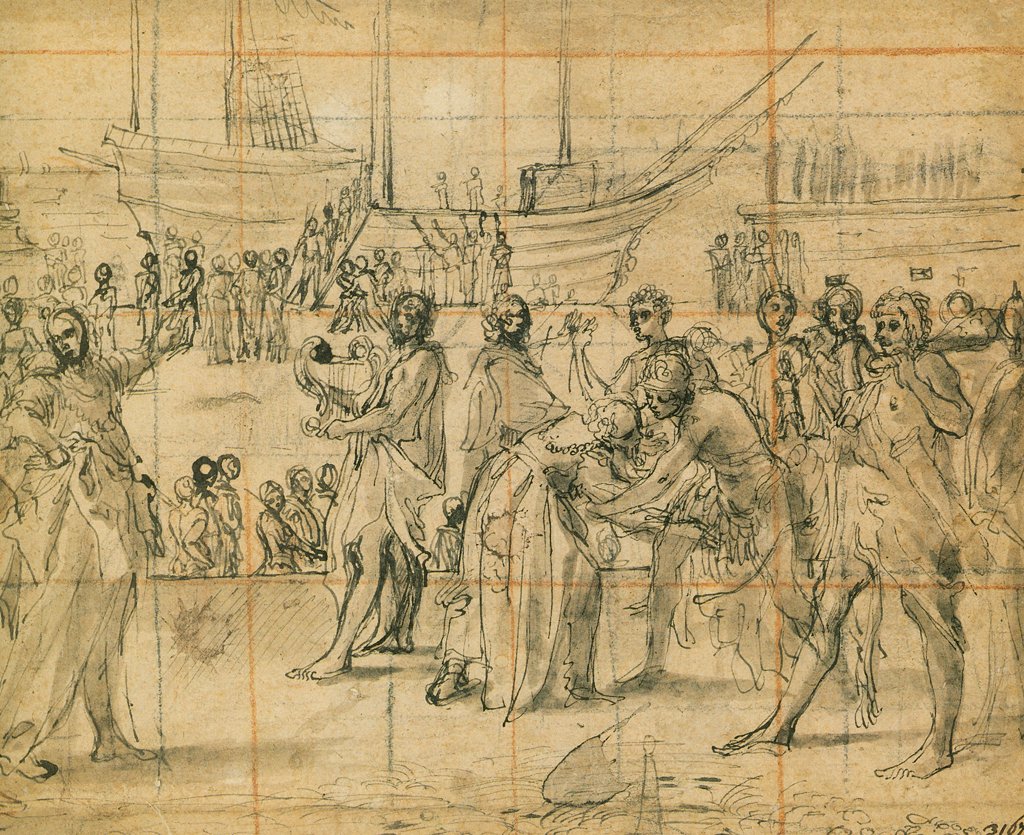 Encontro de Jason e Rei Aeëtes de Annibale Carracci