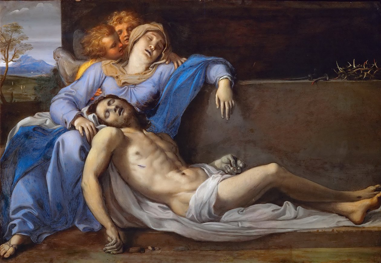 Pietà com dois anjos de Annibale Carracci