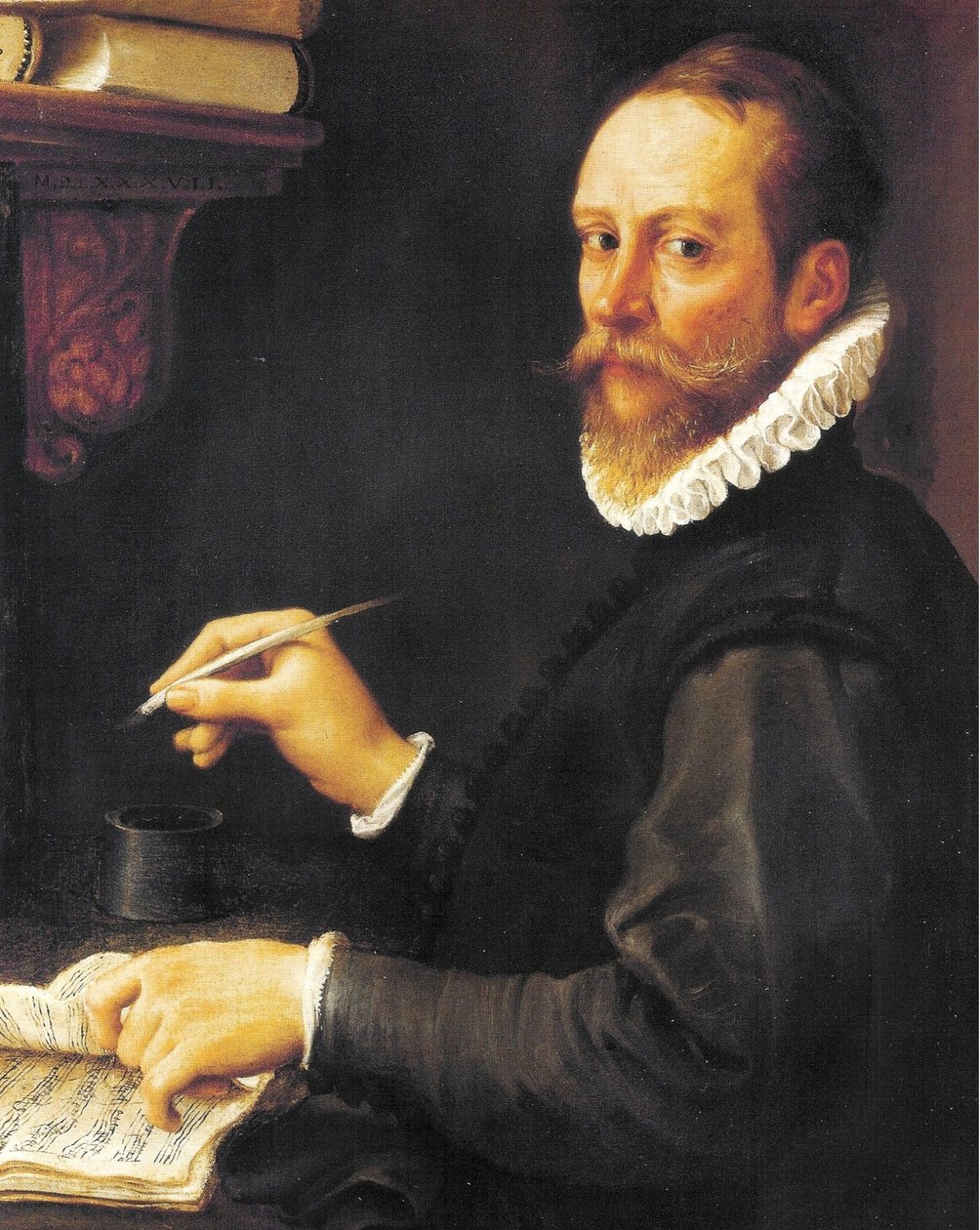 Retrato de um músico presume retrato de Claudio Merulo de Annibale Carracci