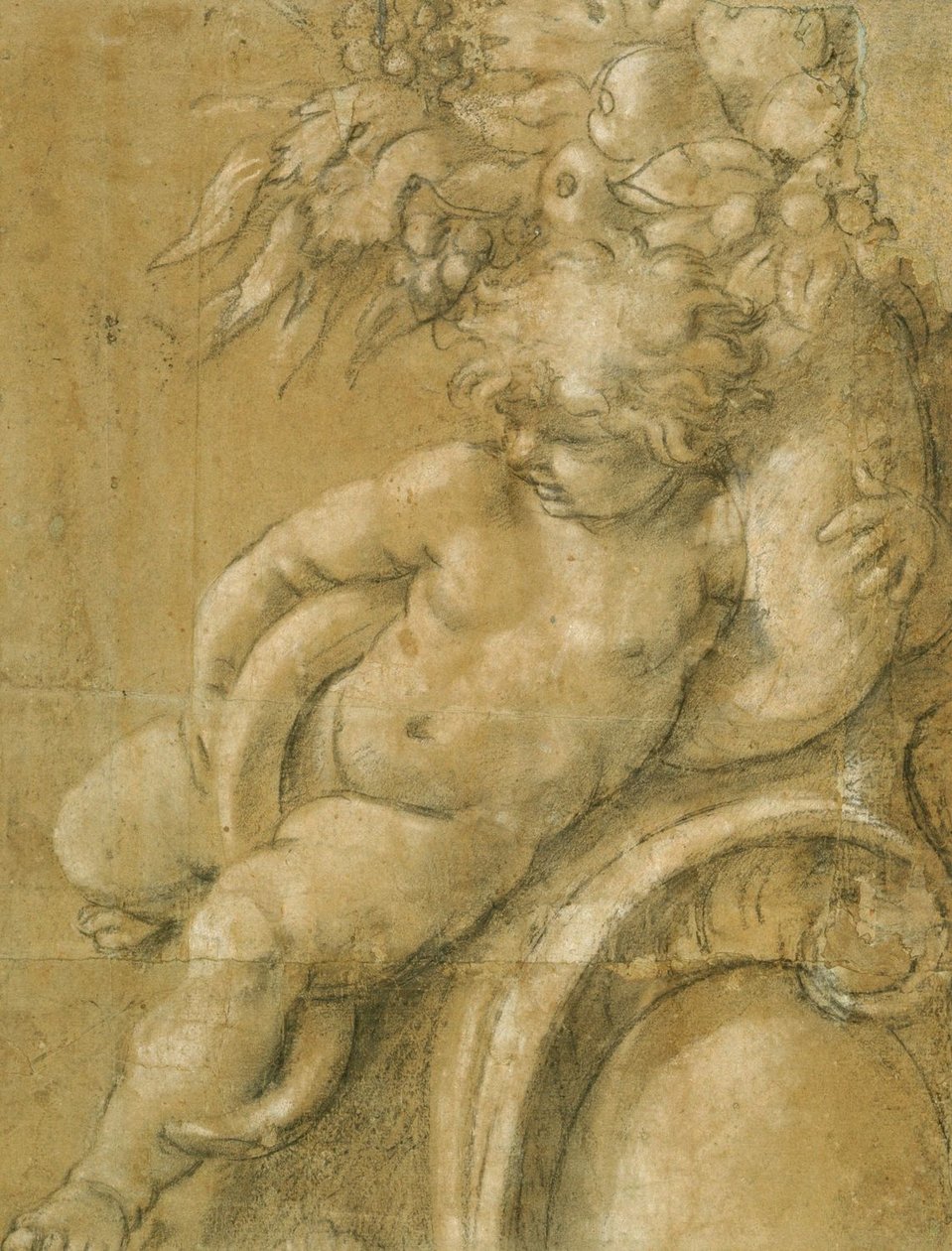 Putto com uma cornucópia de Annibale Carracci