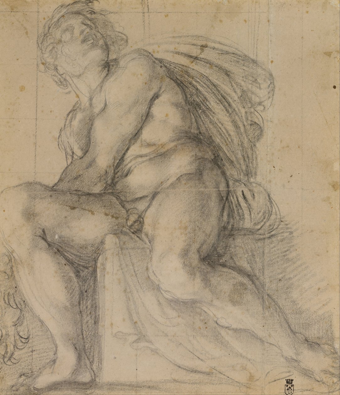 Estude para um ignudo de Annibale Carracci