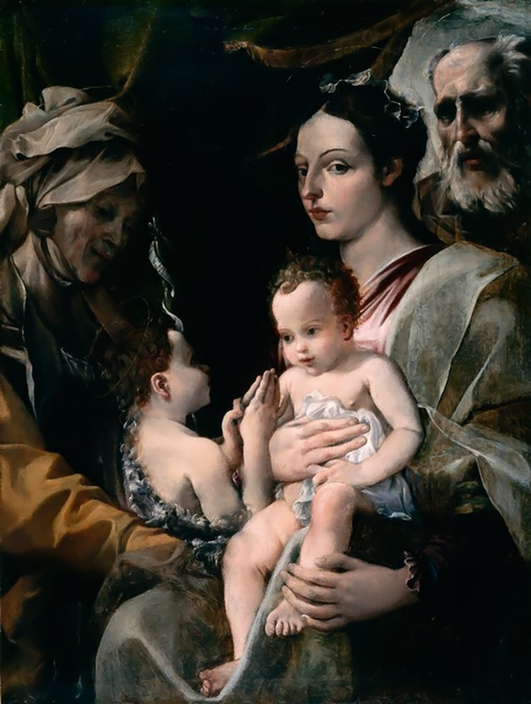 A Sagrada Família com Santa Isabel e São João de Annibale Carracci