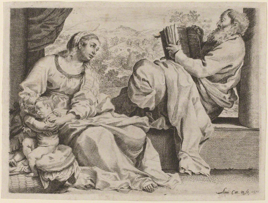 A Sagrada Família com o Jovem São João Batista de Annibale Carracci